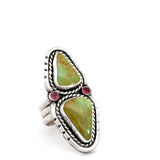 Turquoise & Tourmaline Statement Ring - Size 9-9.25