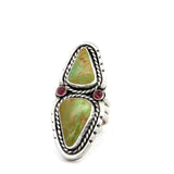 Turquoise & Tourmaline Statement Ring - Size 9-9.25
