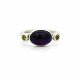 Amethyst Peridot Ring - Size 7.5