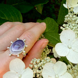 Wampum Button Ring - Size 7.5
