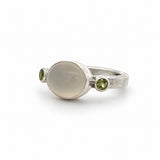 Moonstone Peridot Ring - Size 9
