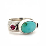 Turquoise Tourmaline Ring - Size 8.5