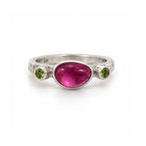 Tourmaline Peridot Ring - Size 8.25