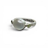 Moonstone Peridot Ring - Size 9