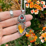 Amber Garnet Celestial Necklace