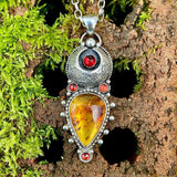 Amber Garnet Celestial Necklace