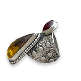 Amber Garnet Goddess Ring Size 9