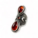 Amber Garnet Priestess Ring