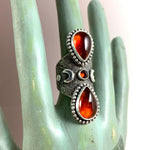 Amber Garnet Priestess Ring