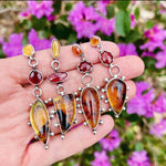 Amber Garnet Tourmaline Mismatch Earrings