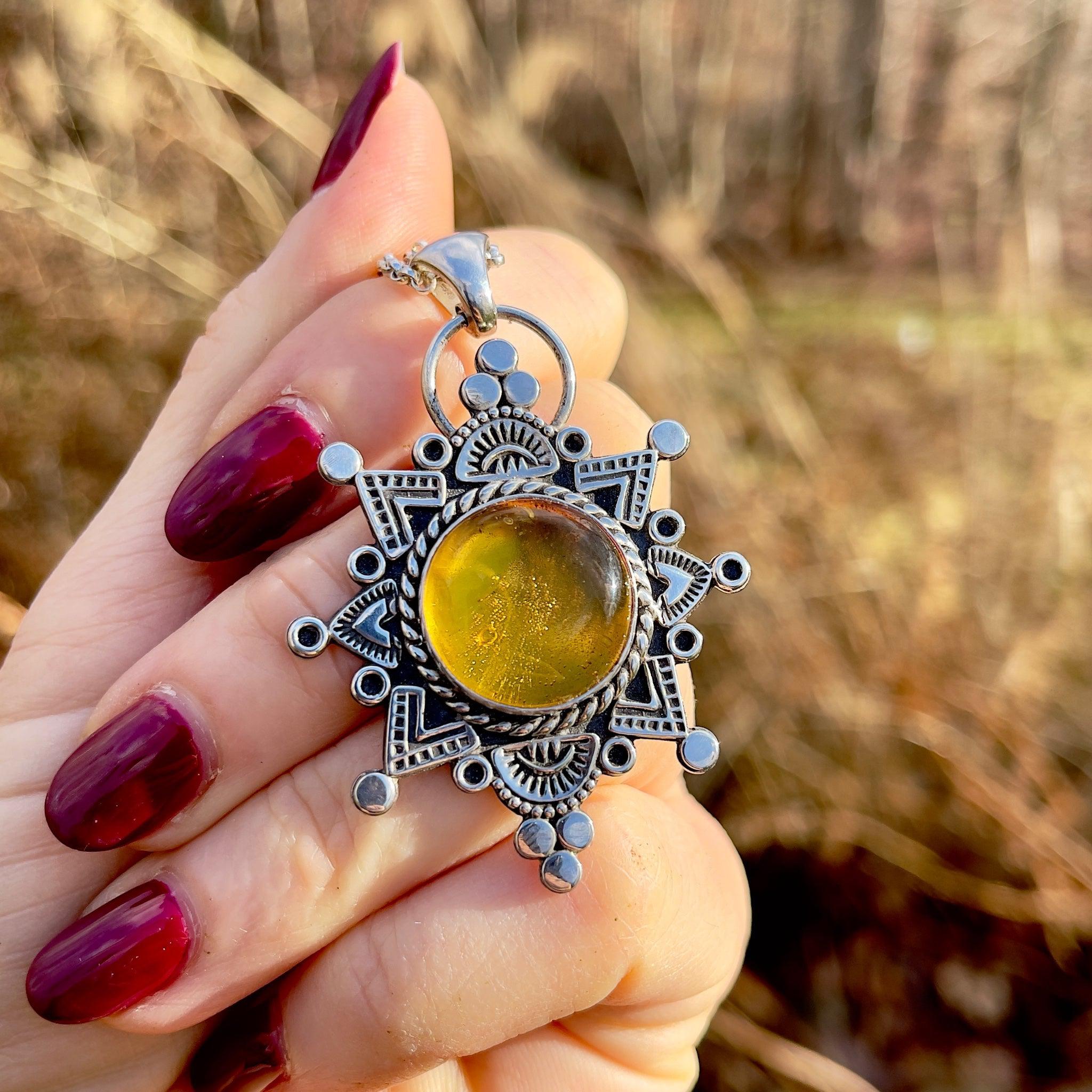 Amber Mandala Necklace