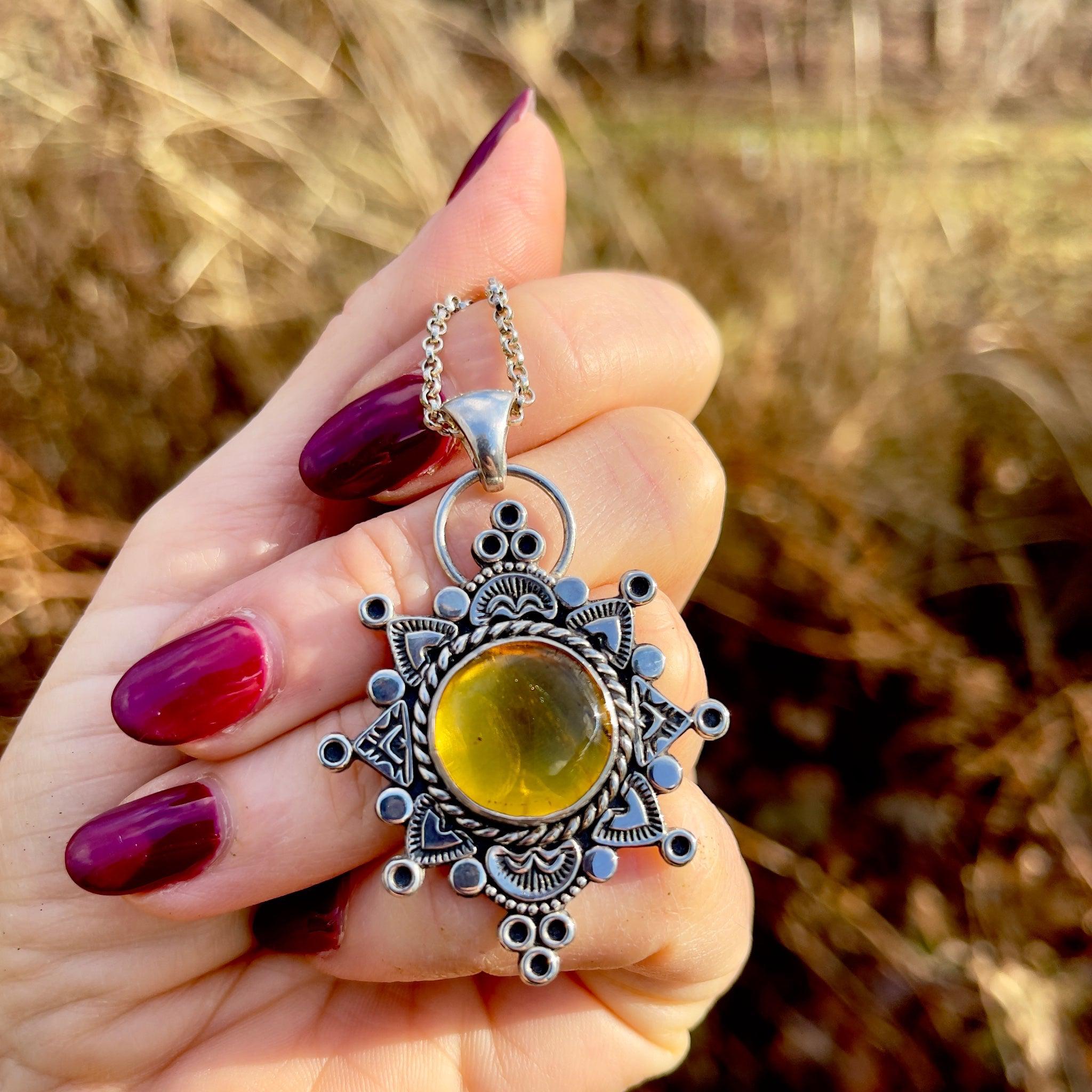 Amber Mandala Necklace