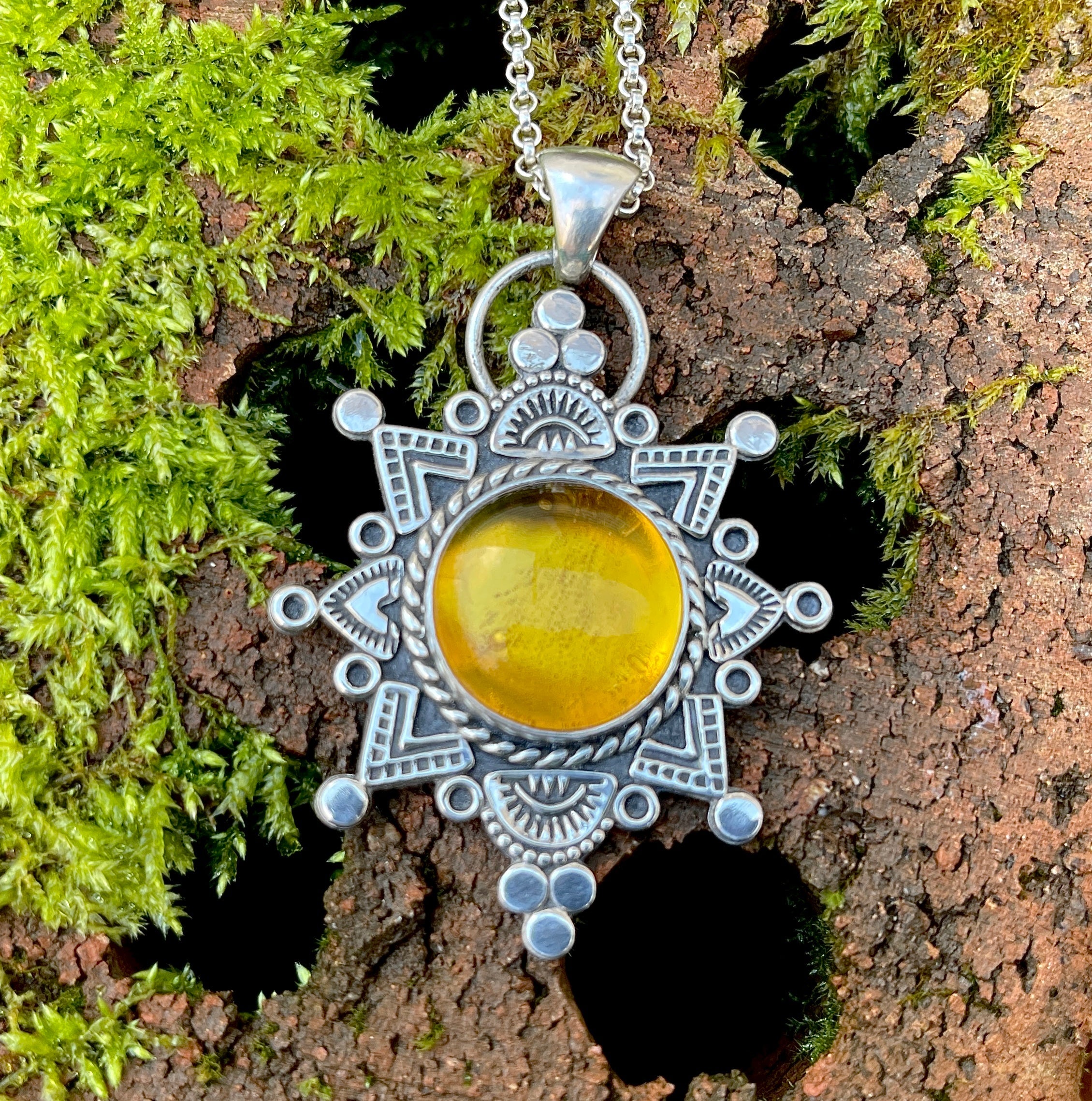 Amber Mandala Necklace