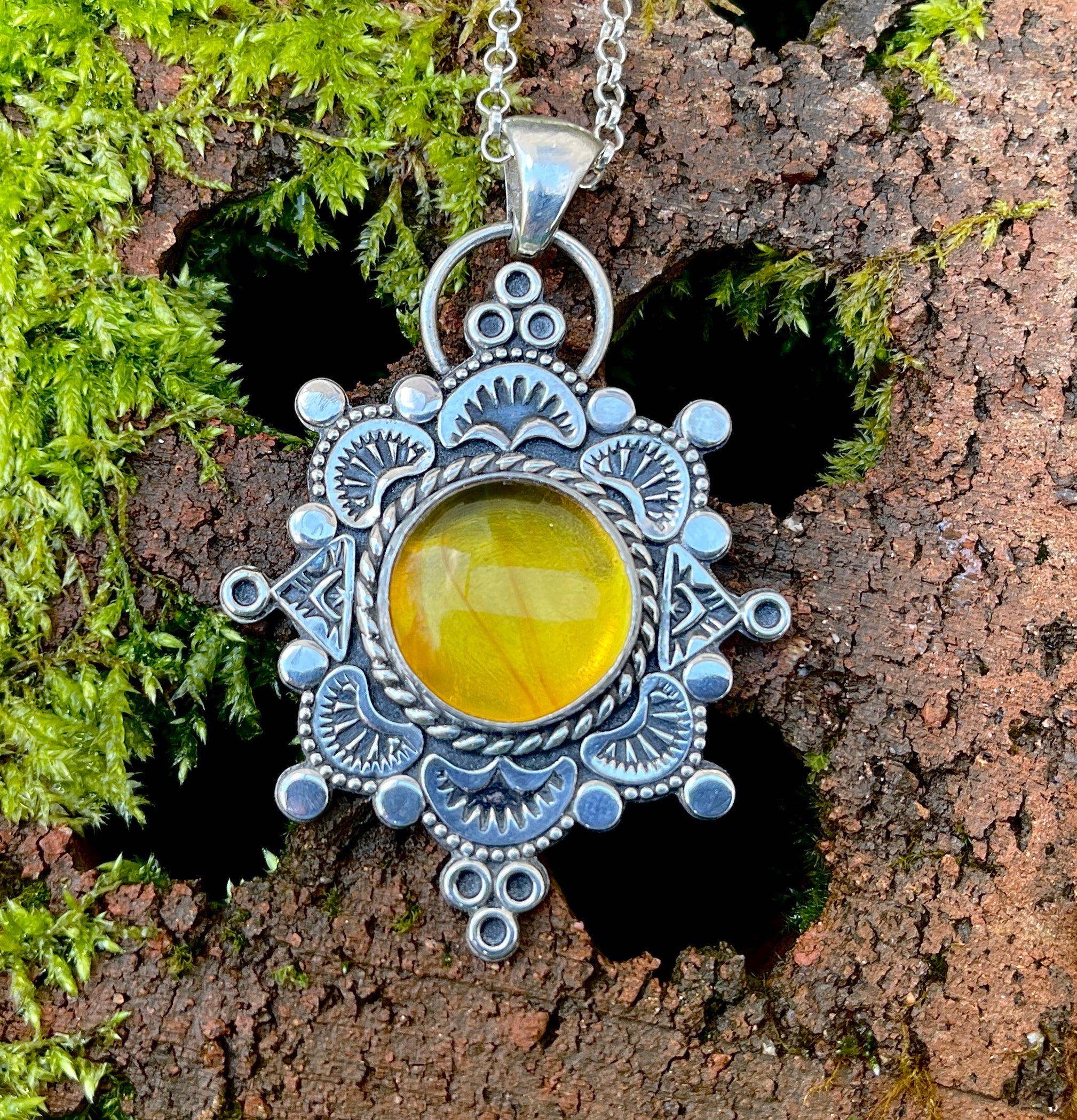 Amber Mandala Necklace