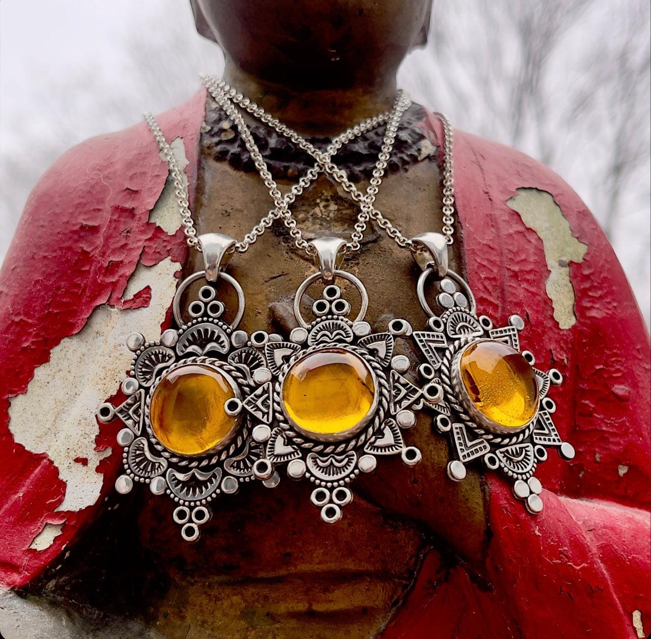 Amber Mandala Necklace