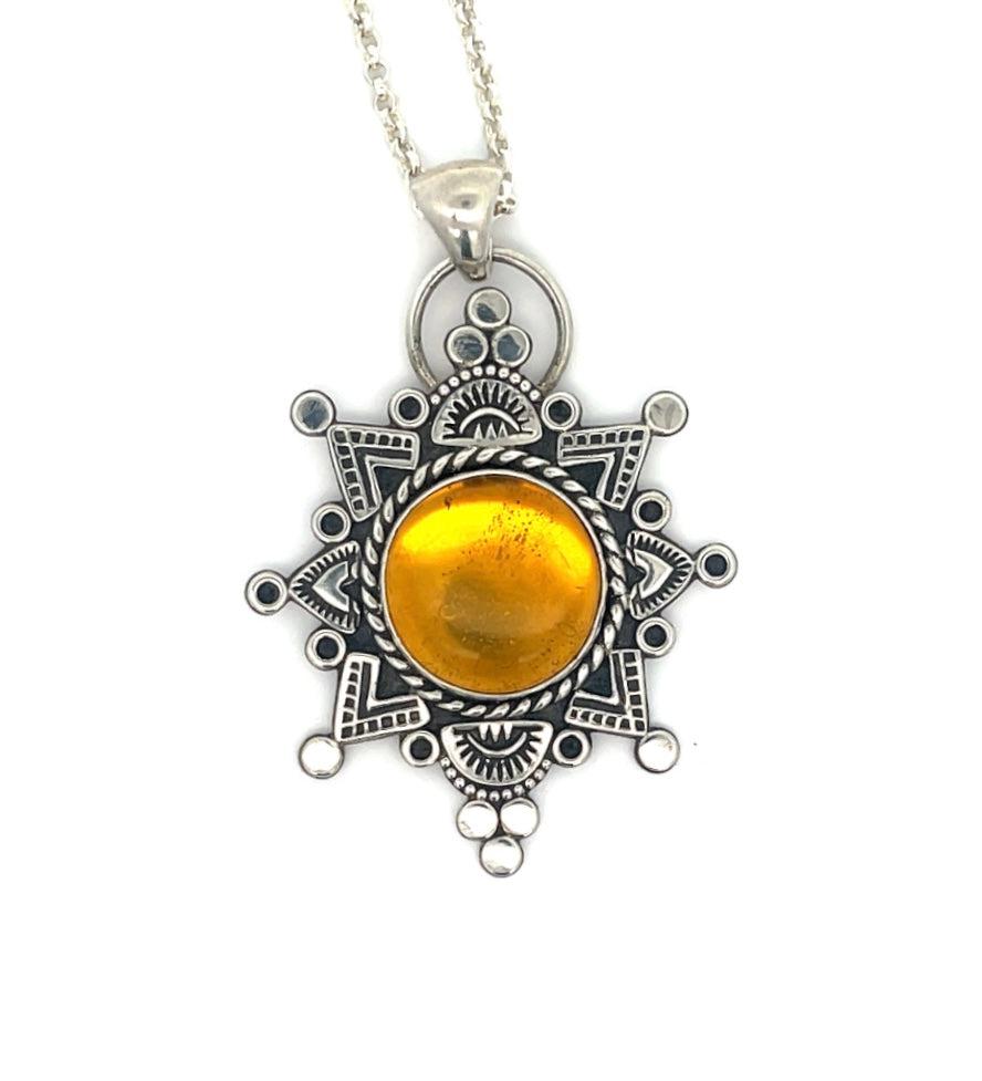 Amber Mandala Necklace