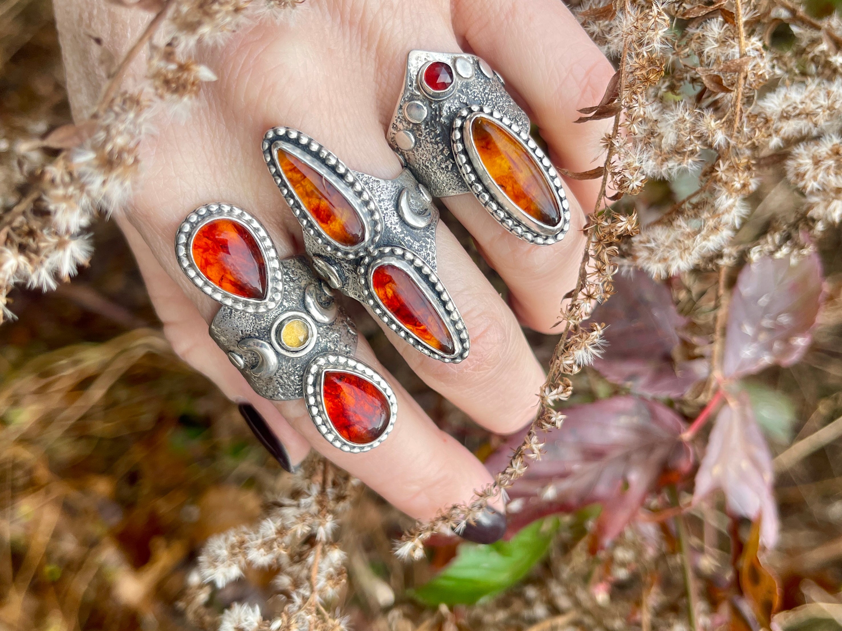 Amber Moon Warrior Ring Size 9-9.25