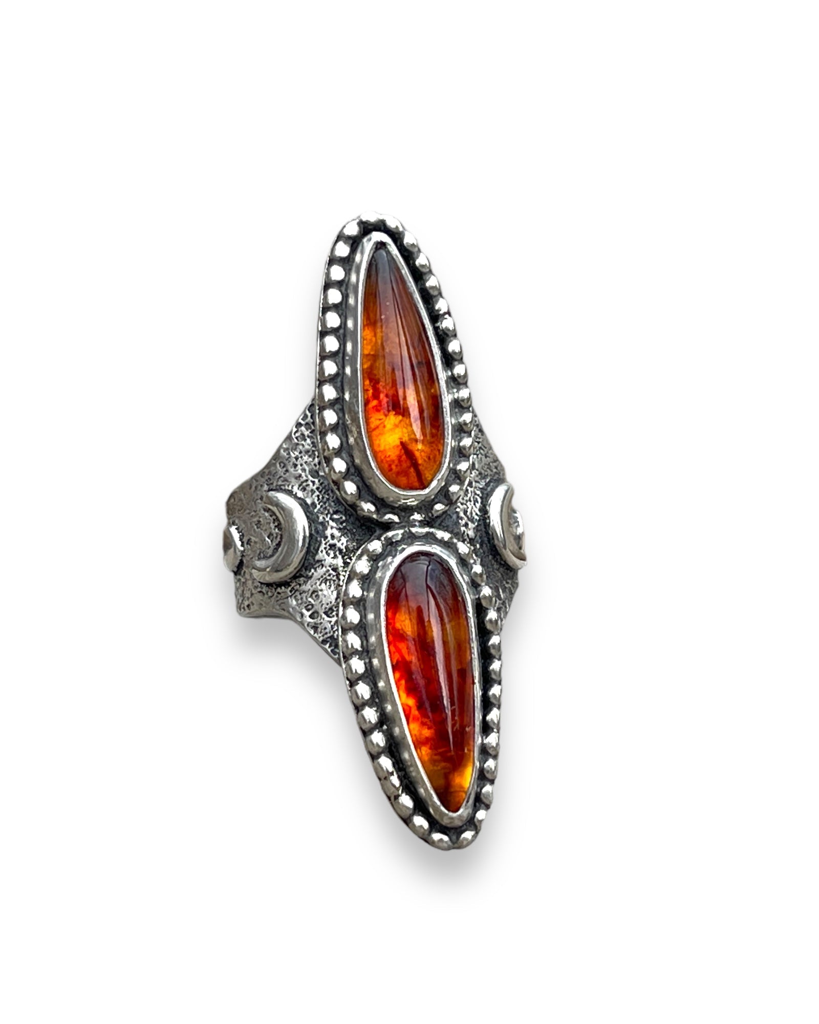 Amber Moon Warrior Ring Size 9-9.25