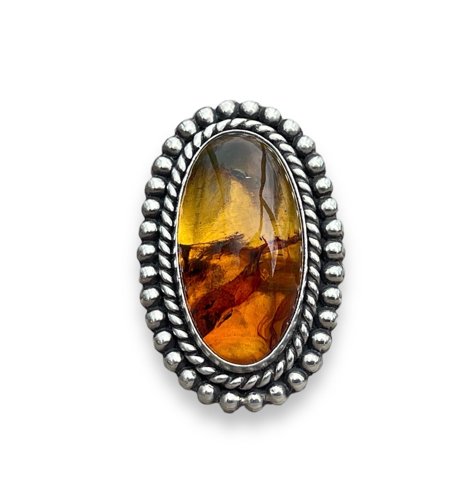Amber Statement Ring Size 8.75-9