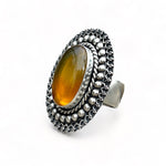 Amber Sunburst Ring Size 7.5
