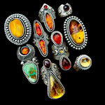 Amber Sunburst Ring Size 7.5