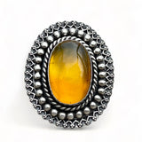 Amber Sunburst Ring Size 7.5