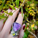 Amethyst + Peridot Ring Size 8.5