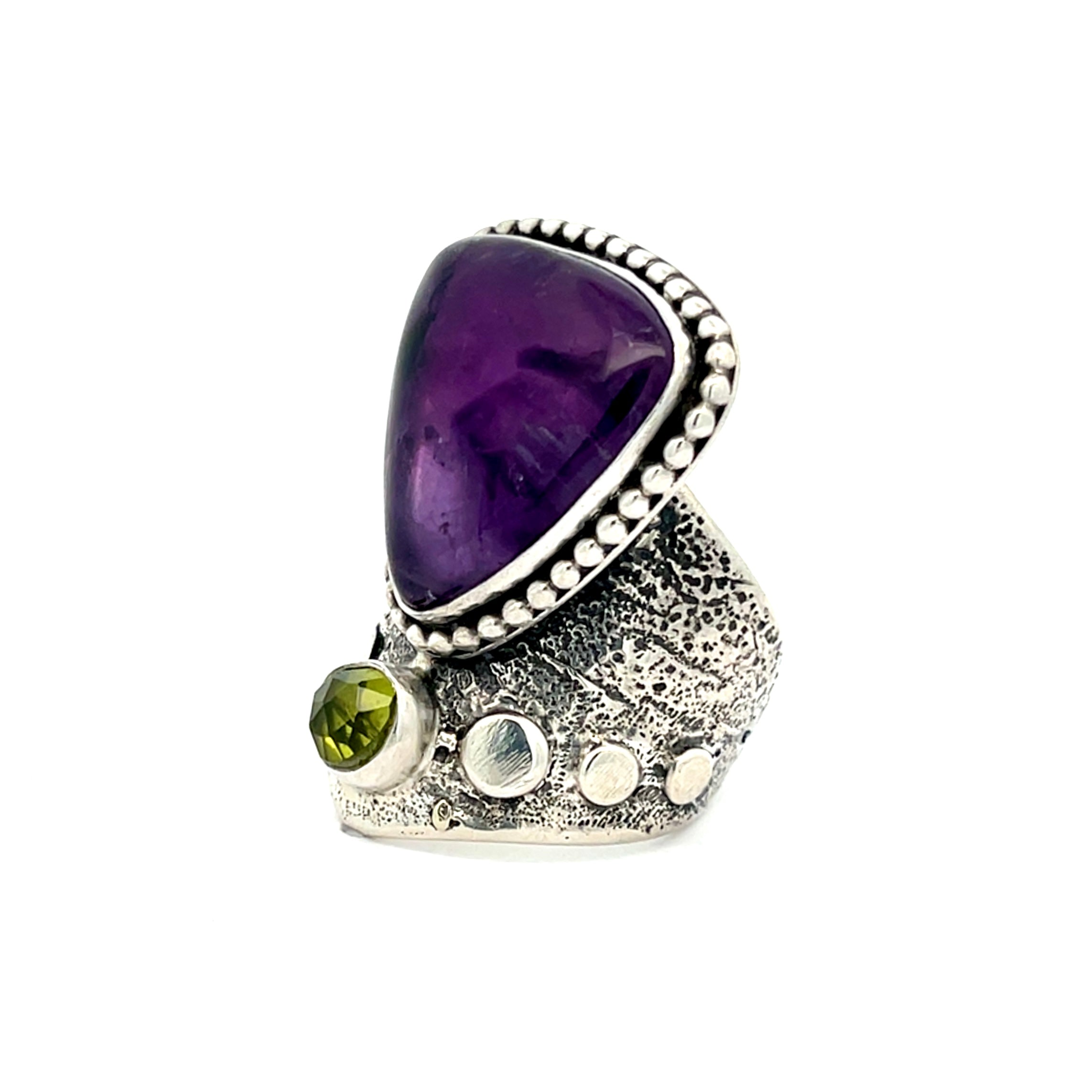 Amethyst + Peridot Ring Size 8.5