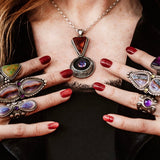 Amethyst + Peridot Ring Size 8.5