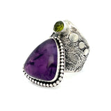 Amethyst + Peridot Ring Size 8.5