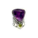 Amethyst + Peridot Ring Size 8.5