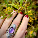 Amethyst Shield Ring Size 9.5