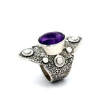 Amethyst Shield Ring Size 9.5