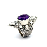 Amethyst Shield Ring Size 9.5