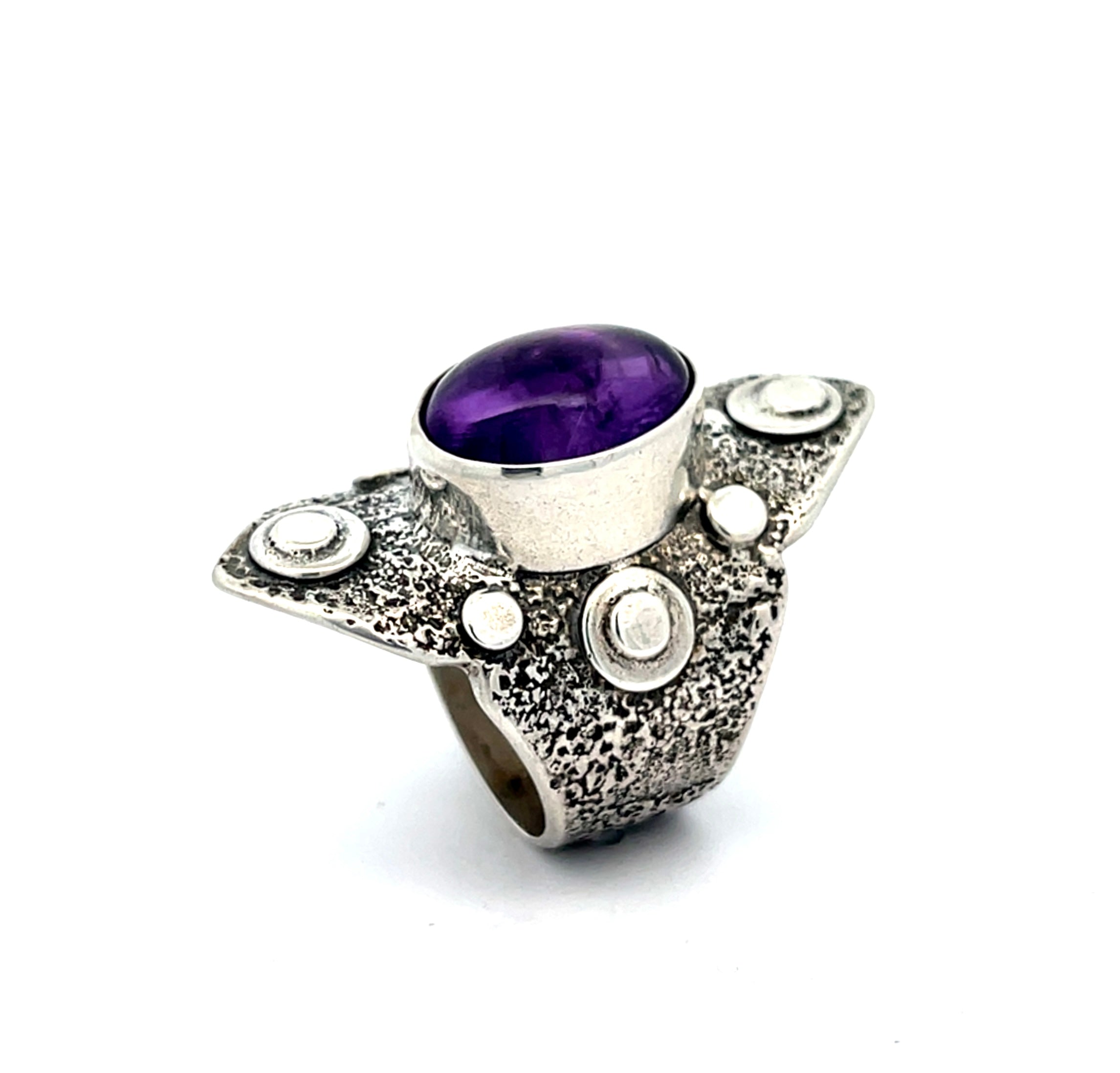 Amethyst Shield Ring Size 9.5