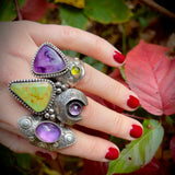 Amethyst Shield Ring Size 9.5