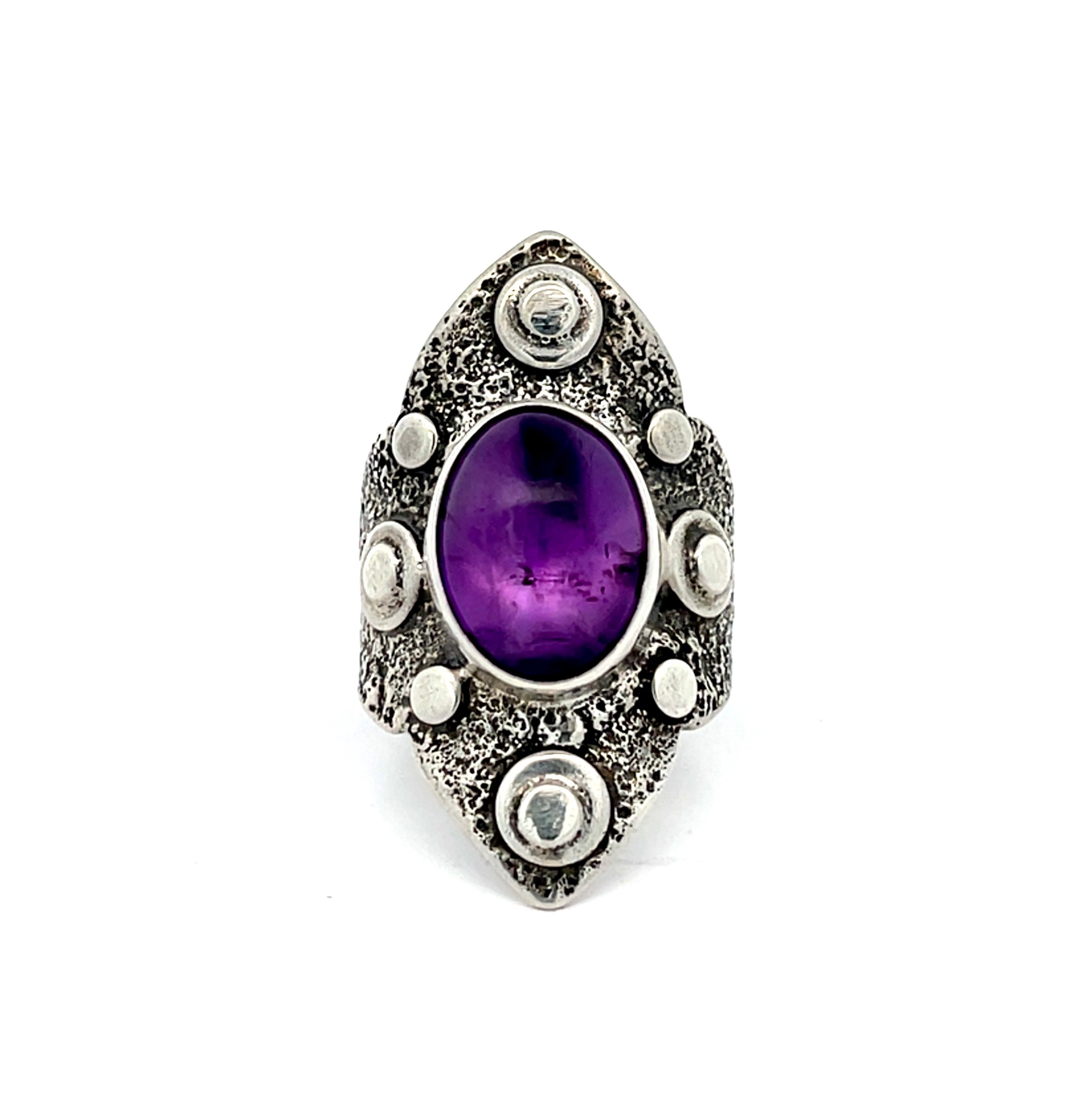 Amethyst Shield Ring Size 9.5
