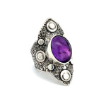 Amethyst Shield Ring Size 9.5