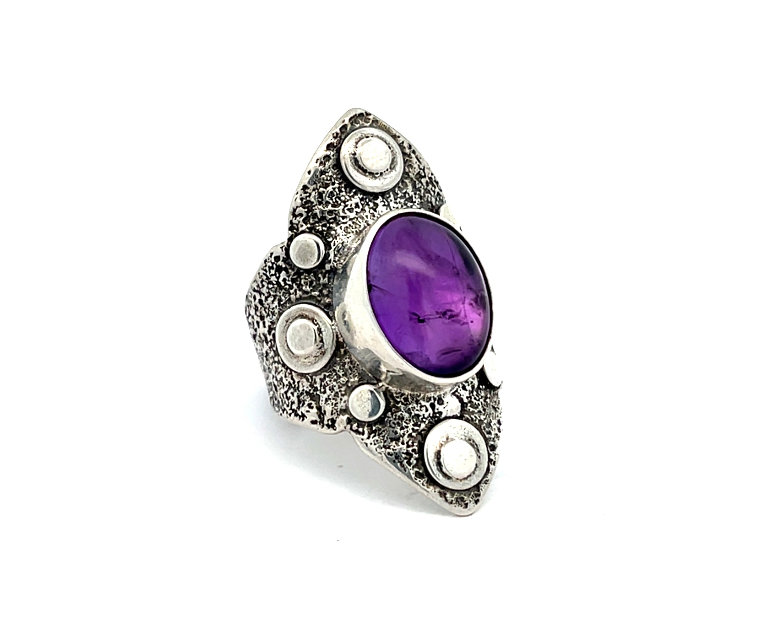 Amethyst Shield Ring Size 9.5