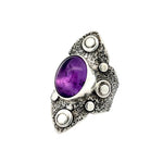 Amethyst Shield Ring Size 9.5