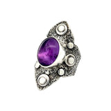 Amethyst Shield Ring Size 9.5