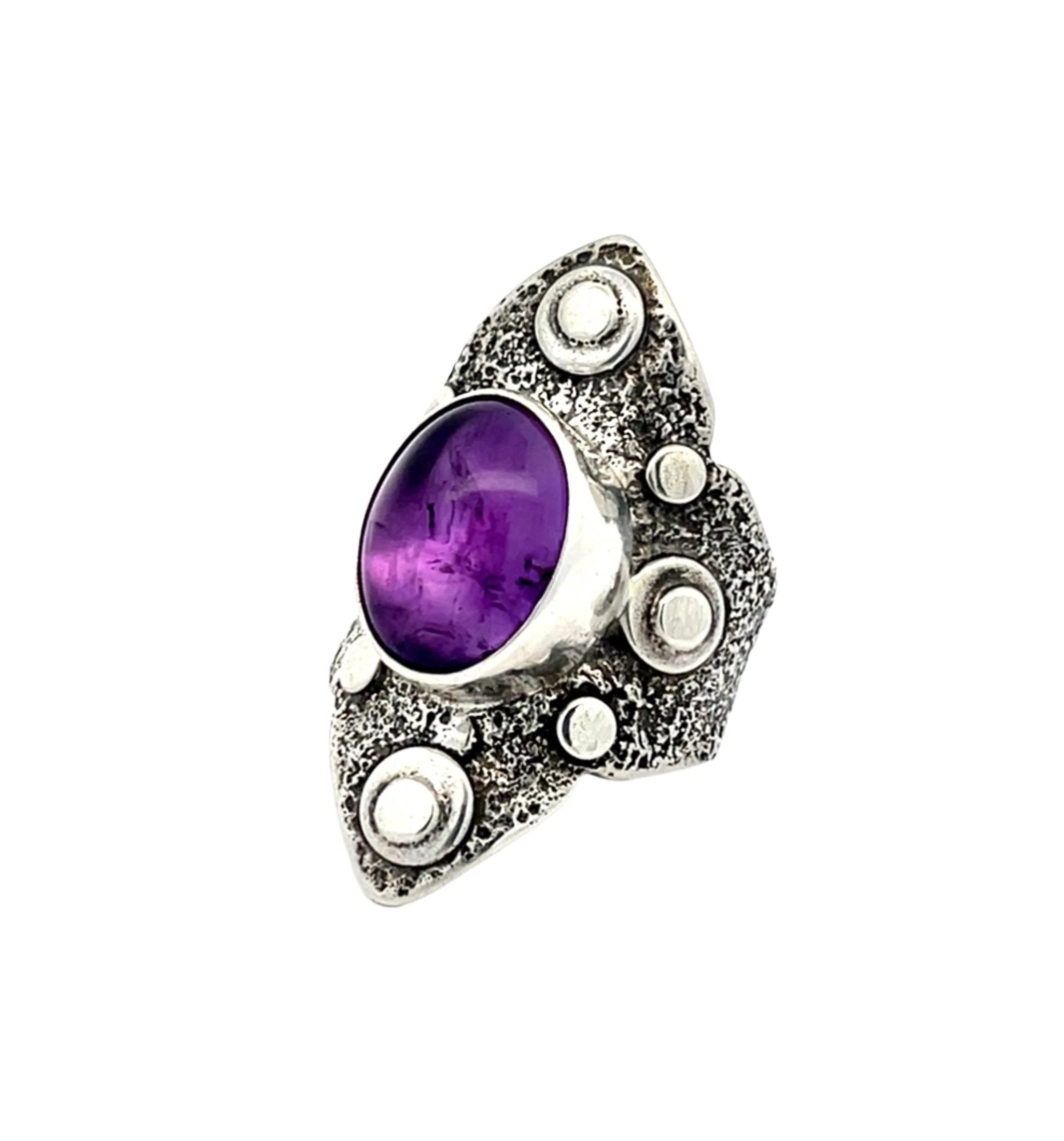 Amethyst Shield Ring Size 9.5