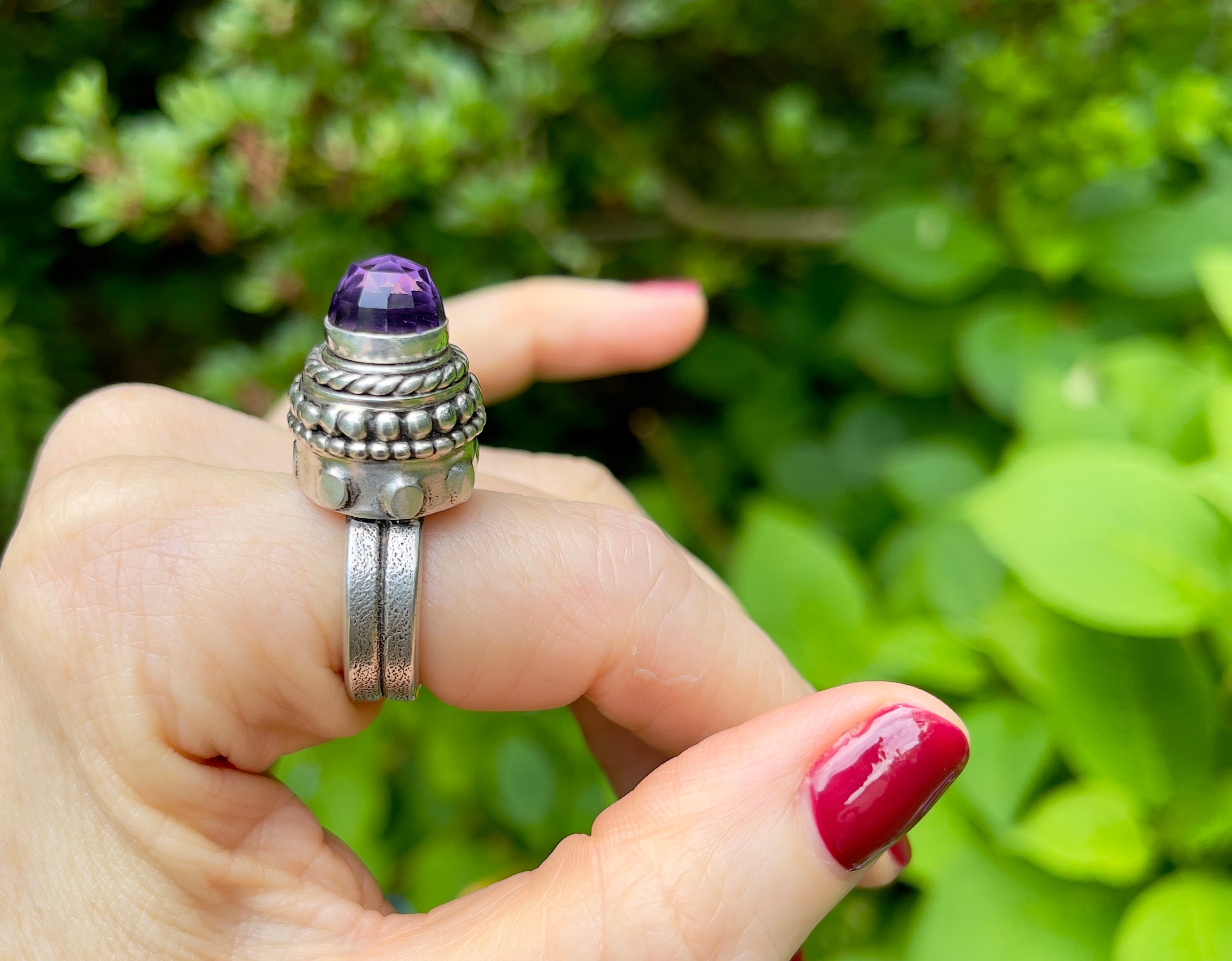 Amethyst Temple Ring Size 7.5