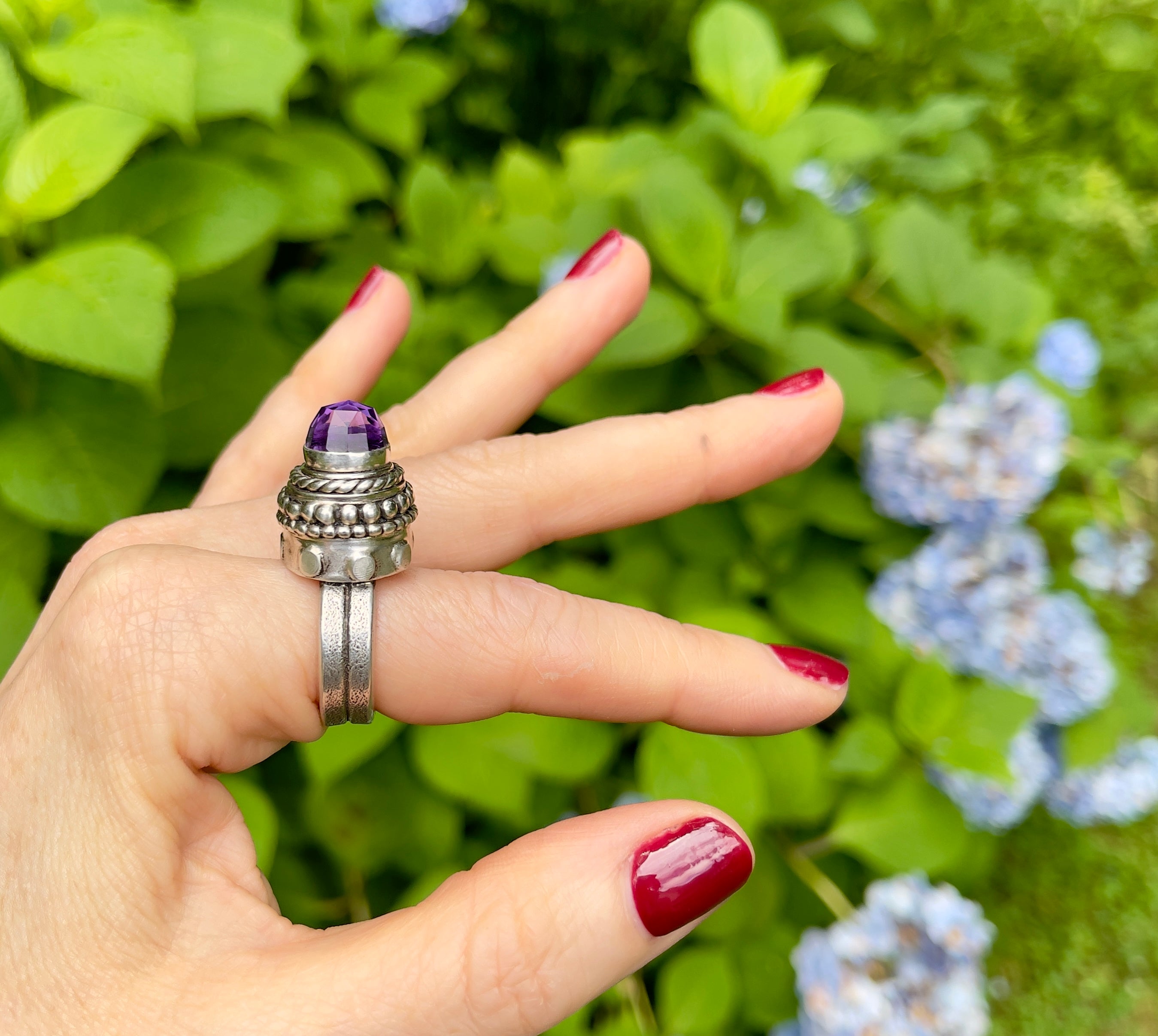 Amethyst Temple Ring Size 7.5