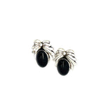 Black Onyx Leaf Earrings