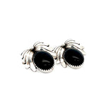 Black Onyx Leaf Earrings