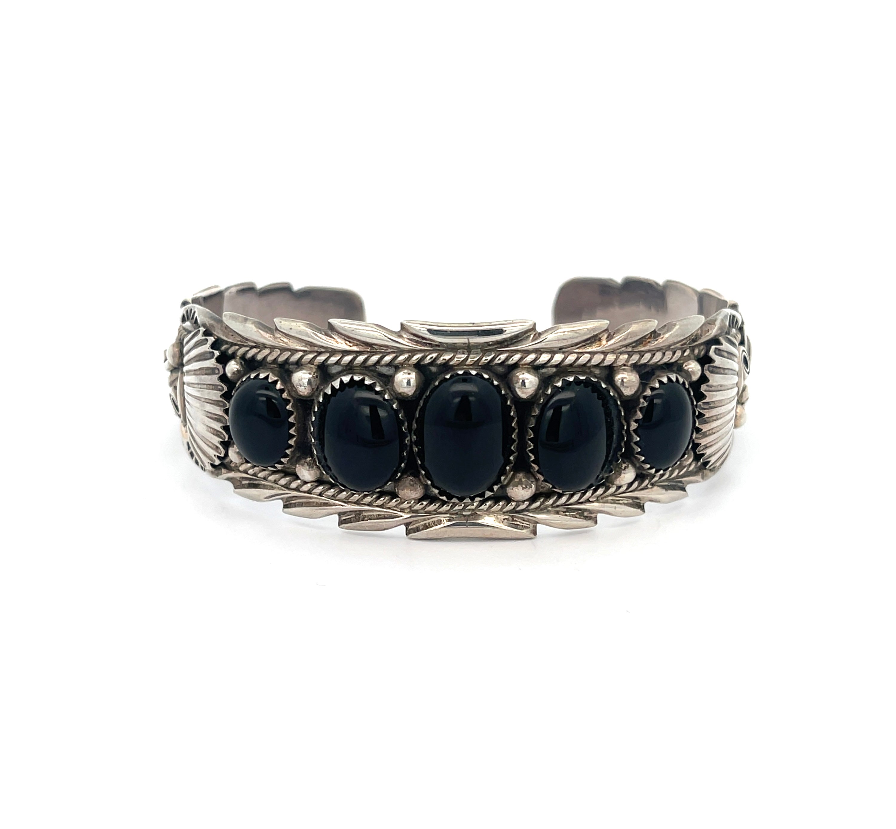 Black Onyx Row Cuff Bracelet