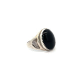 Black Onyx Shield Ring Size 12.5