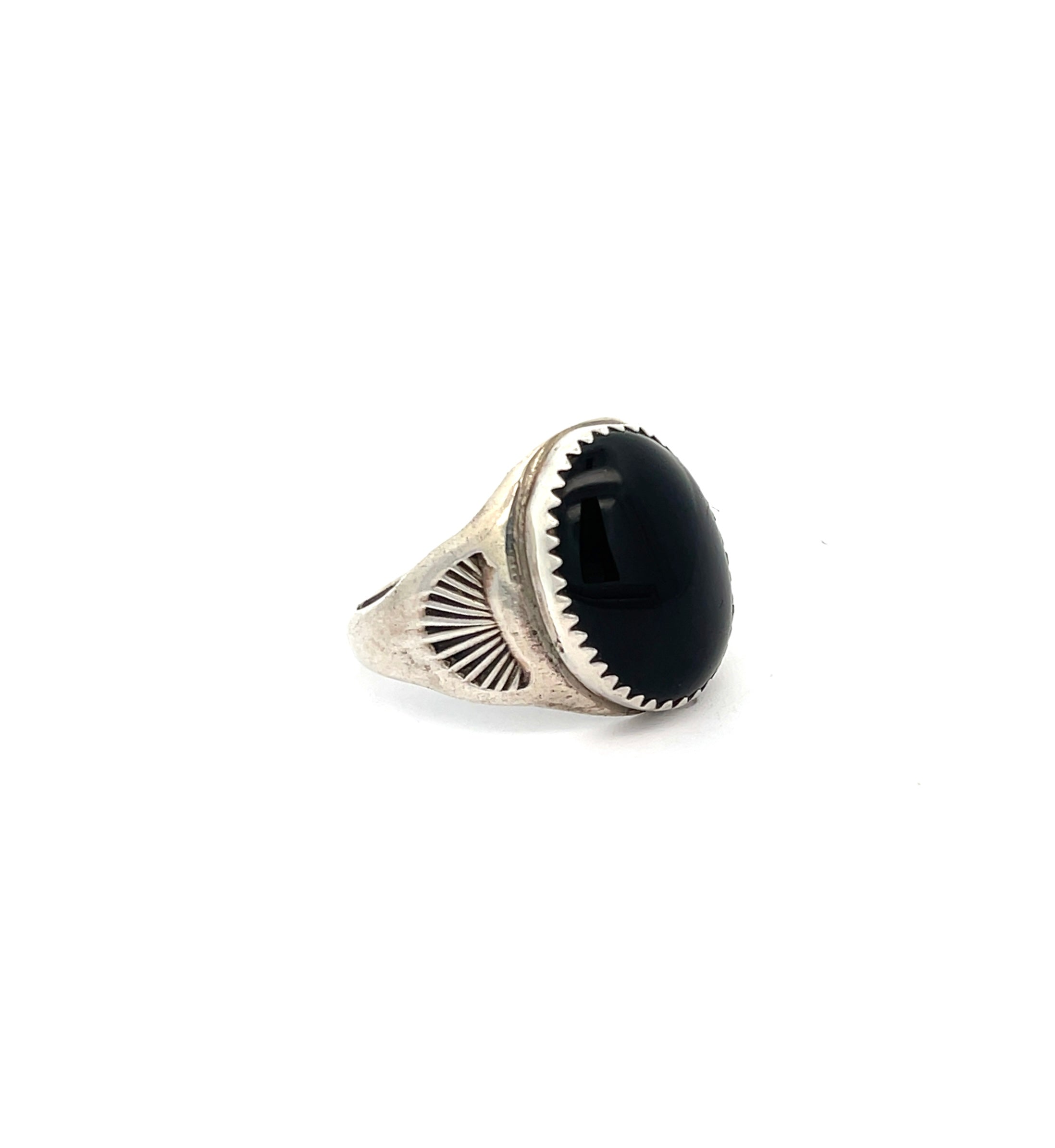 Black Onyx Shield Ring Size 12.5