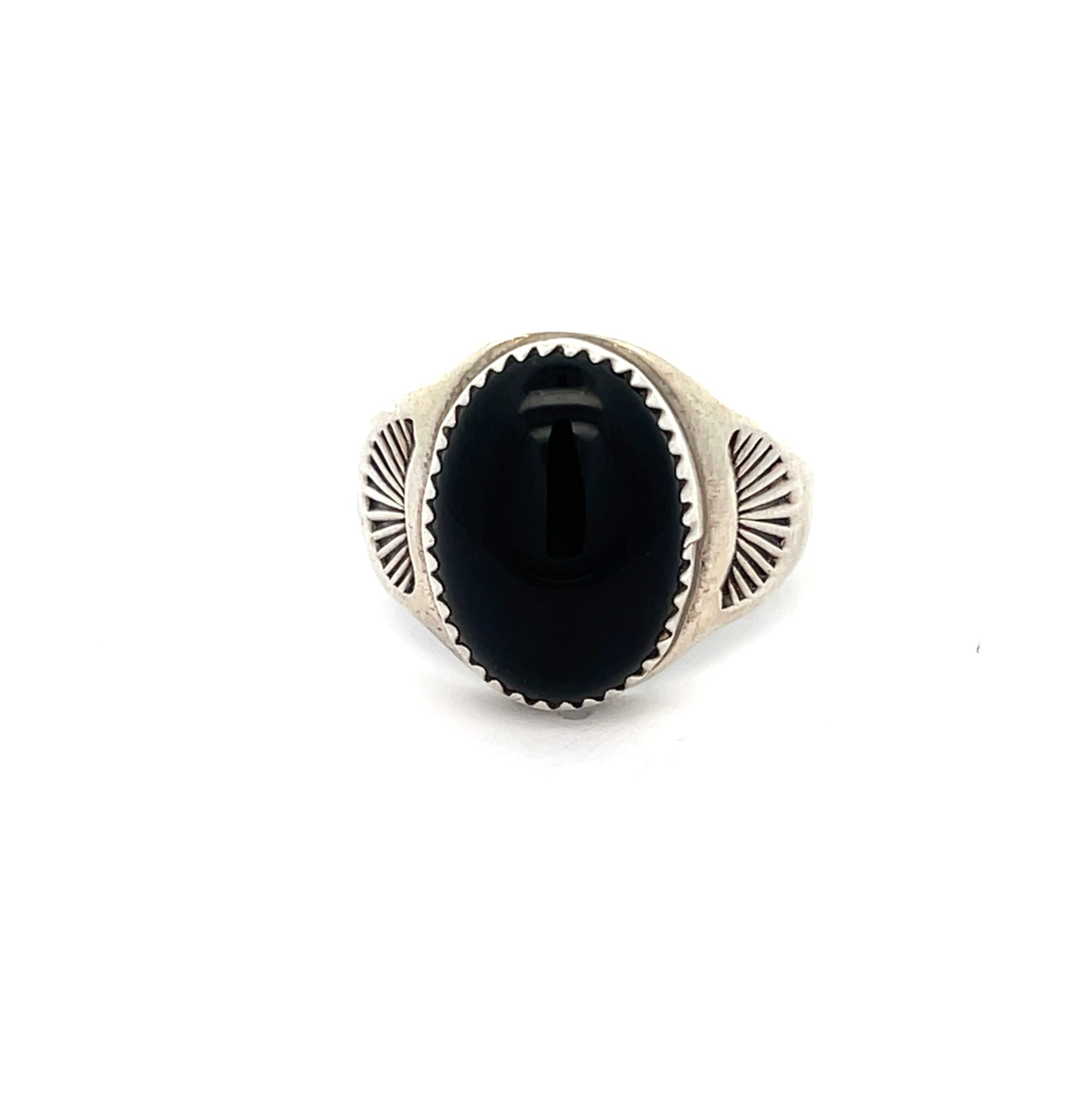 Black Onyx Shield Ring Size 12.5